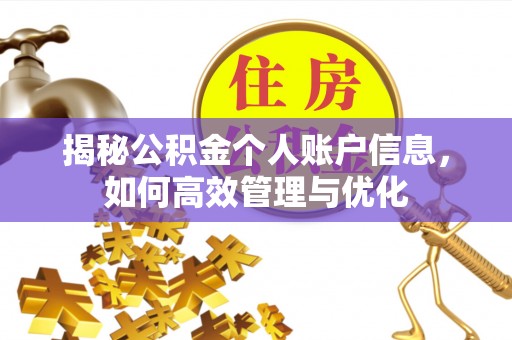 雁峰揭秘公积金个人账户信息，如何高效管理与优化
