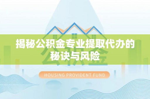 雁峰揭秘公积金专业提取代办的秘诀与风险