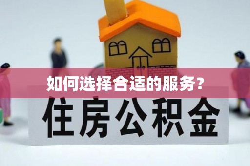 雁峰如何选择合适的服务？