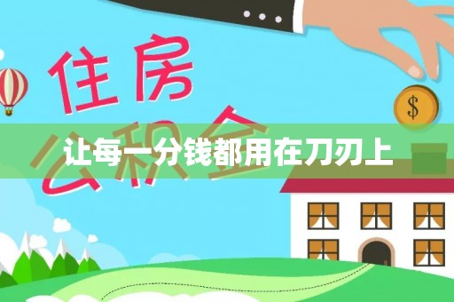 雁峰让每一分钱都用在刀刃上