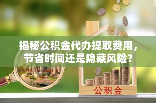 雁峰揭秘公积金代办提取费用，节省时间还是隐藏风险？